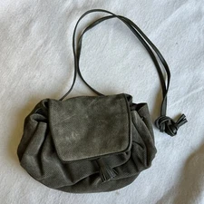 Bottega Veneta Handbag Green Suede Small Pouch Vintage Shoulder Bag