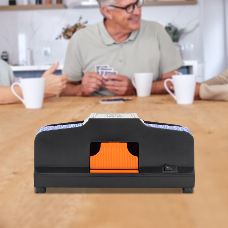 Black 2 Deck Automatic Card Shuffler Poker Cards Shuffling Machine