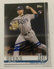 JALEN BEEKS SIGNED 2019 TOPPS BASEBALL ROOKIE CARD AUTO