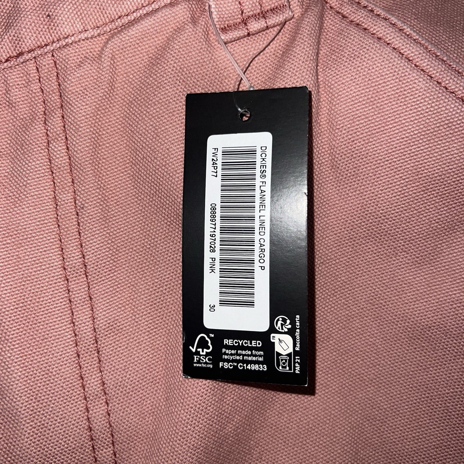Supreme Dickies Flannel Lined Cargo Pant Pink Size: 30 image 4