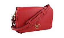 PRADA CROSSBODY SHOULDER BAG HANDBAG 1BD163 RED LEATHER NEW