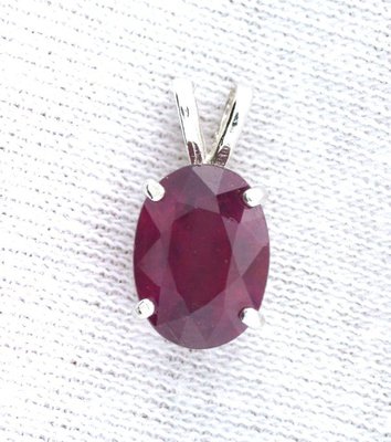 3,96 Karat Ovalschliff Rubin Edelstein Edelstein REIN 0,925 Sterling Anhänger 2023OTH