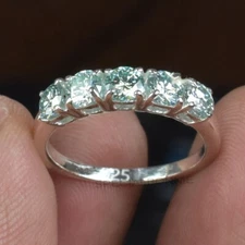 1.50 Ct Certified Ice Blue Diamond Band Ring ! FREE Diamond Studs, Tariff FREE !