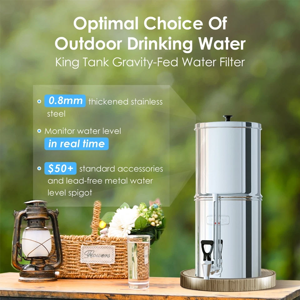 Waterdrop Gravity-fed Water Filter System, with 4 Filters, 2.25G Stainless-Steel - Image 2 of 4