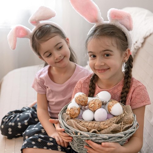 Sallyfashion 60 PCS White Plastic Eggs,Easter Fake Eggs for Decorating Paint Tod - Picture 2 of 9