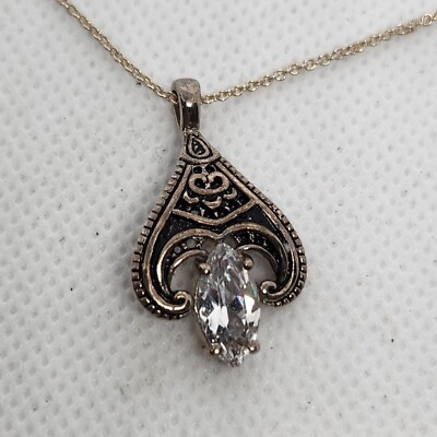 Vintage jewelry Ace of spade charm, silver necklace