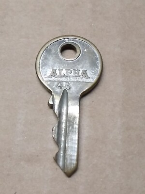 ALPHA # 46 - House Trunk Padlock Cam Lock Key USA Antique | eBay