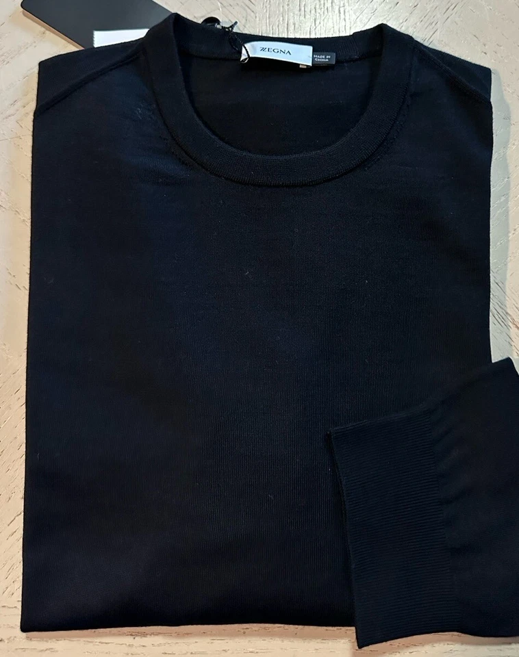 Suéter de Lana ZZEGNA Hombres Cuello Redondo Negro Talla S Nuevo $590 Foto 2 de 4