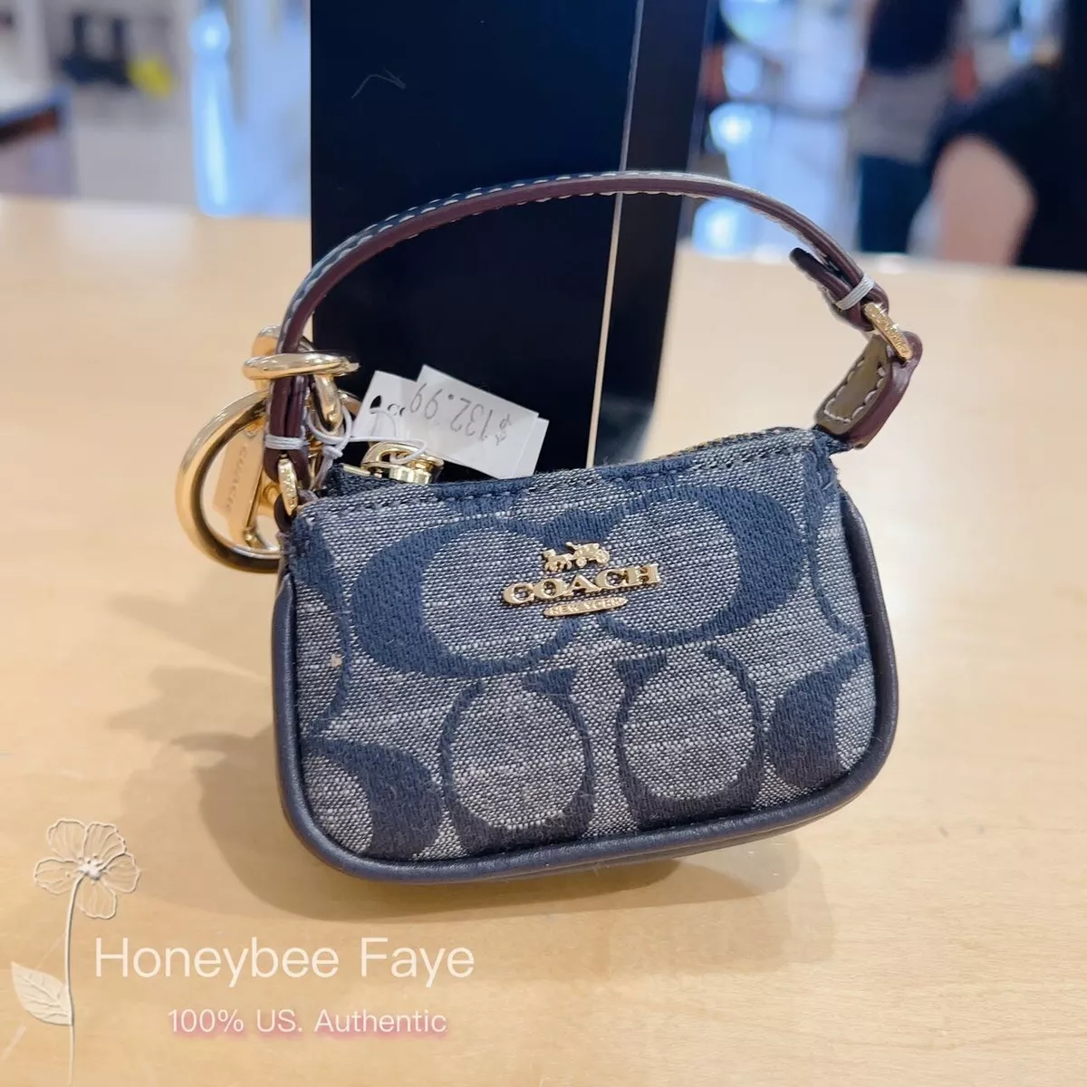 Coach Mini Nolita Bag Charm In Signature Chambray