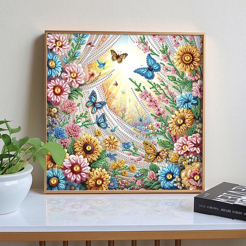 5D DIY Partial Special Shaped Drill Diamond Painting Kit Flower Decor 30x30cm - Afbeelding 6 van 39