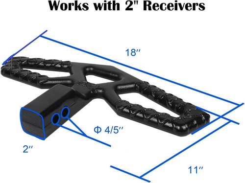 Tow Hitch Step Bar Pin for 2" inch Receiver Rear Bumper Guard Black Solid Steel - Picture 5 of 24