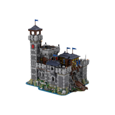 High quality Medieval Fortress Model Modular Building 3028 Building Toys