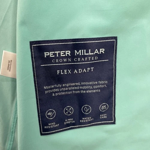 PETER MILLAR Mens MEDIUM Flex Adapt Full Zip Pullover Vest Jacket Turquoise Blue image 9