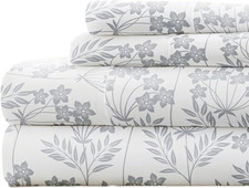Linen Market 4 Piece King Bedding Sheet Set Light Blue Floral - Sleep Better t