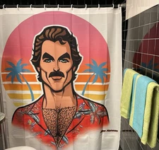 Glen Hanson Daddy Magnum P.I.  Shower Curtain Tom Selleck