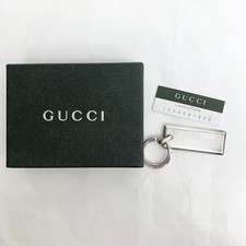 Authentic Gucci Letter Stamp Keychain Sterling Silver 925 Tag Bag Accessory