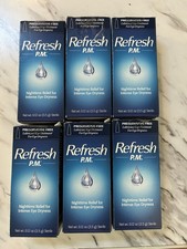 Lot of 6 REFRESH PM Preservative-Free Eye Ointment .12oz TAPED BOX Exp 03/2028