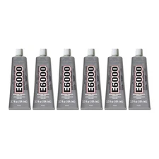 Durable 3.7 oz E-6000 Adhesive - Waterproof, Flexible, Ready to Bond - 6 Pack