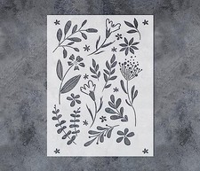 GSS Designs Wildflower Stencil for Painting on Wall Wood Canvas Furniture