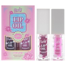 Lip Oil Massage Duo by Rude Cosmetics for Women - 2 Pc Kit Set