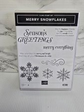 Stampin Up MERRY SNOWFLAKES Cling Stamp Set And Dies Bundle
