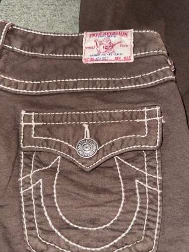 True Religion Joey Big T Jeans Womens 24 Flare Thick Stitch stretch - Picture 10 of 14