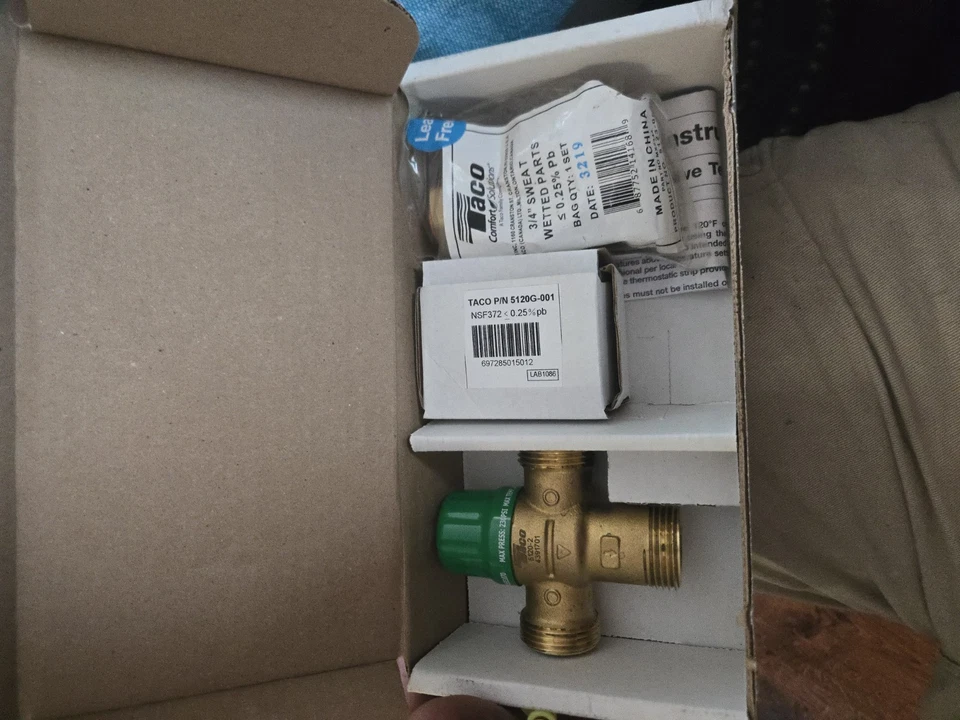Клапан смешивания Taco с соединениями пота 3/4 дюйма - Изображение 2 из 3