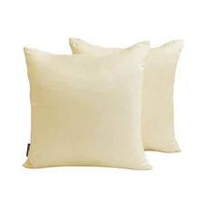 Cream Art Silk Lumbar Pillow Covers, 12"x16" (Pack of 2) Silk-Cream Luxury
