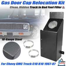 For 1967-1987 Chevy C10 GMC Truck Gas Door Cap Relocation Kit Fuel Filler In Bed