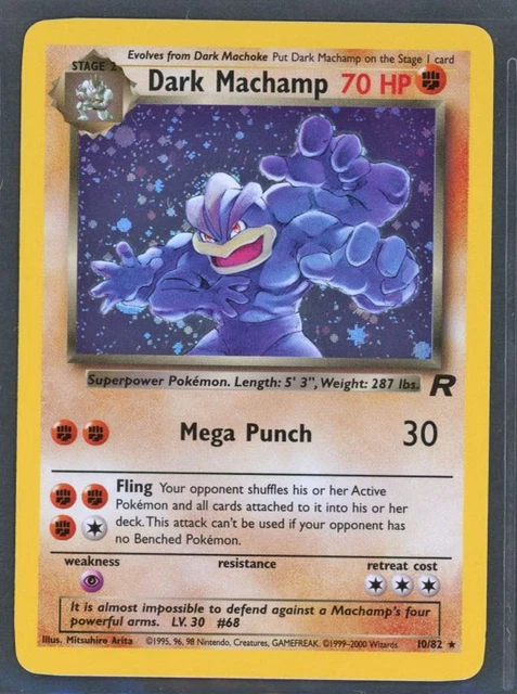 Pokemon Cards - Dark Machamp 10/82 Team Rocket Set Holo eBay Live Fri 11th Jul