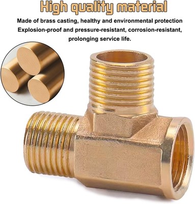 Messing T-Stück mit Innengewinde Aussengewinde Rohrverbindungen Fittinge 1/2''