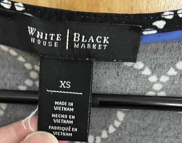 VETEMENTS Abito White Ho Black Market donna XS nodo twist quadrifoglio astratto popover