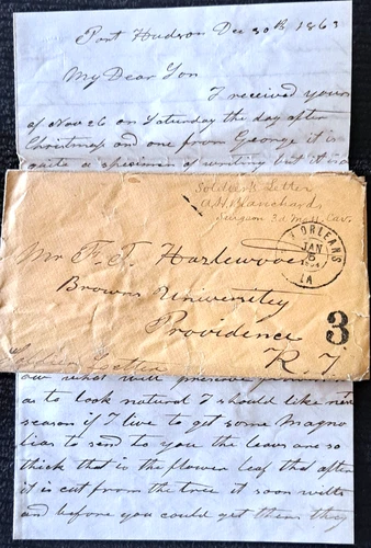 Civil War Patriotic - Scarce Soldiers Letter from New Orleans to Providence