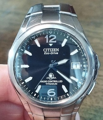 時計 CITIZEN Attesa Eco-Drive H410 Citizen Attesa Eco Drive Radio Titanium H410-T003788 black