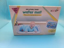 Hoovy Inflat. Play Water Mat w Floating Fish Ages 6+ Months Activity Center (A6)