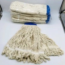 Cotton Mop Head Replacement Screw-On Fits 3/4-5 Acme Looped End 24oz Pack of 6