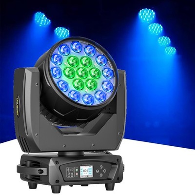 Zoom 19x20W LED Moving Head DJ Lights RGBW Wash Beam Bar Stage Lighting DMX512