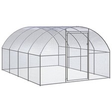 Chicken Coop Silver Galvanized Steel Large Durable Chicken Coop