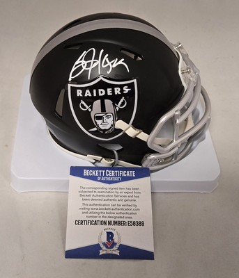 bo jackson signed football helmet Autographed Oakland Los Angeles Las Vegas Raiders (FLASH Al – Palm Beach Autographs LLC This helmet would make a great addition to any sports memorabilia collection! Signed Bo Jackson & Marcus