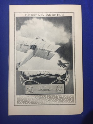 1920 Early Aviation Airplane Bi-Plane Our Ears & Flight Book Plate Illustration