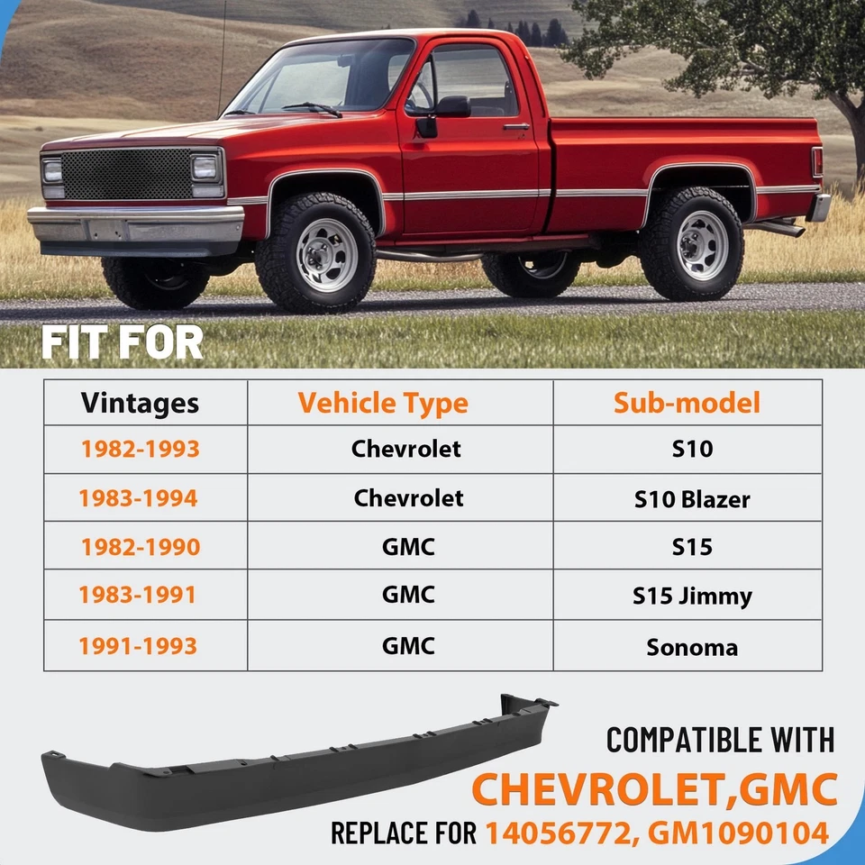 Front Lower Valance Air Deflector Primed For 1982-94 S10 S15 Blazer Sonoma Jimmy — 第 2/4 张图片