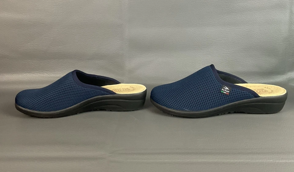 Zuecos Fly Flot Mules Azul Marino Malla Anti Choques Anatómicos - Talla 39 EE. UU. 8 Foto 2 de 4
