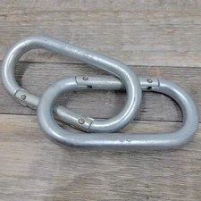 2 Vintage Original US Military Carabiners AMF81  NOS Snap-link 2x4" USGI Oval