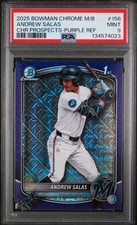 2025 BOWMAN CHROME MEGA BOX CHROME PROSPECTS #156 ANDREW SALAS 33/250 PSA 9