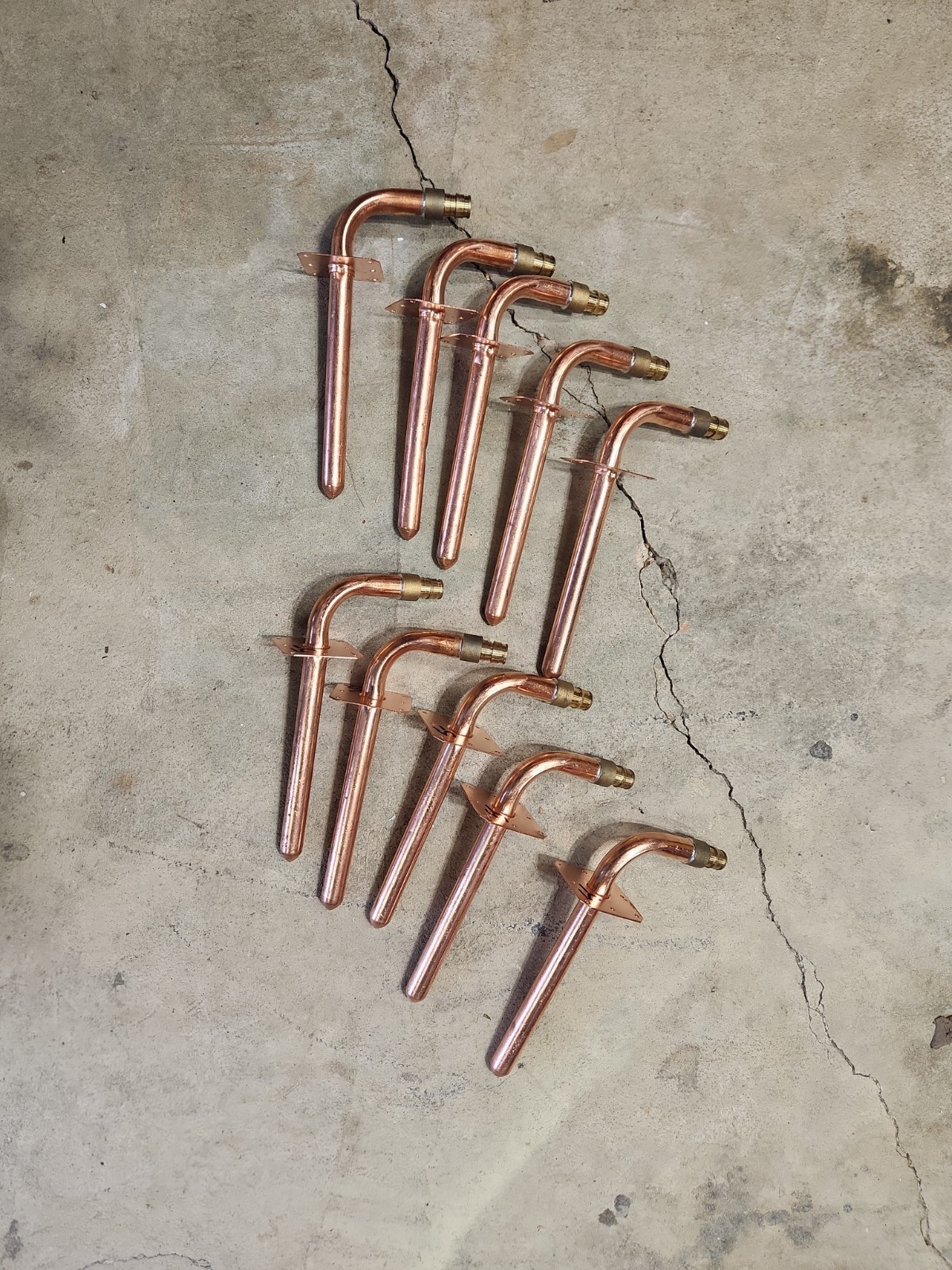 10 Pack Copper Stub Out Elbows with Wall Flange Lead-Free PEX-A 1/2''