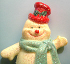 10  Vintage Blow Mold Plastic Snowman w/Glitter Light Covers for String Lights — photo 3