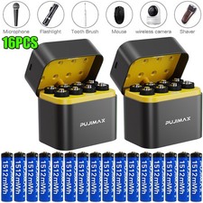 16PCS 1512mWh 1.5V AAA Rechargeable Lithium Battery with Integrated Charger Box 2.31 per gallon