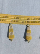 Decorative Bead Tassel Fringe Grosgrain Trim Passementerie Upholstery Drapery 