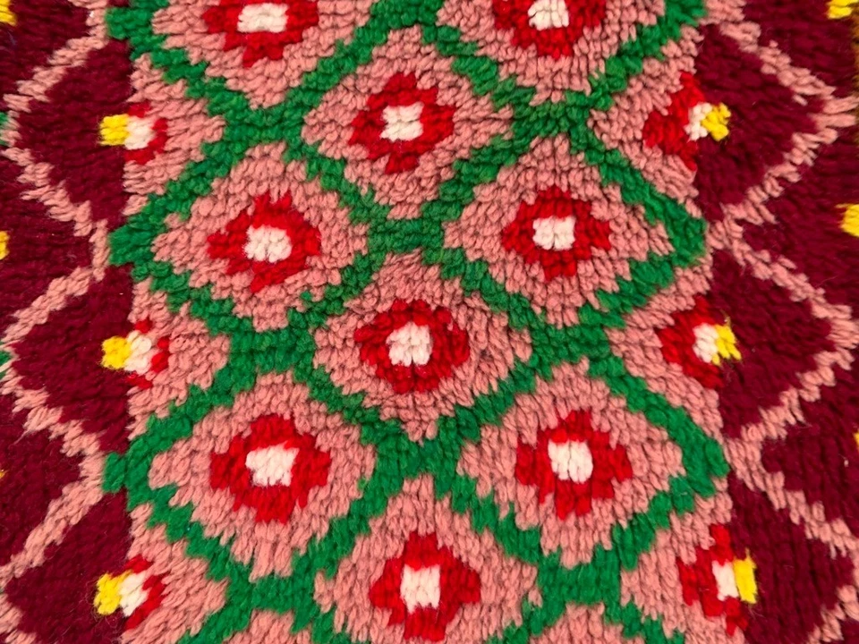 Hermosa alfombra suave sueca escandinava vintage, alfombra multicolor multicolor 2x5 pies Foto 3 de 4