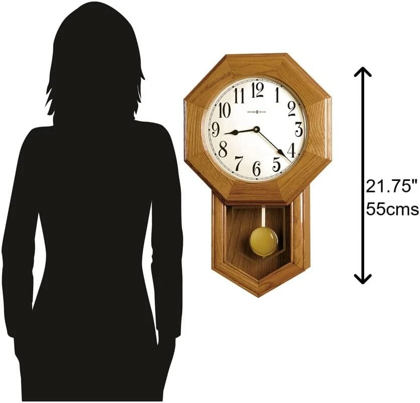 Howard Miller Elliott Wall Clock – Vintage Schoolhouse Style, Wooden Wall Clock, - Image 2 of 4